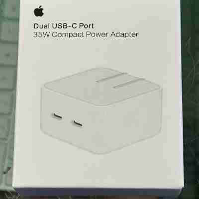 Genuine Apple 35W Dual USB-C Port Compact Power Adapter MNWM3AM/A A2571